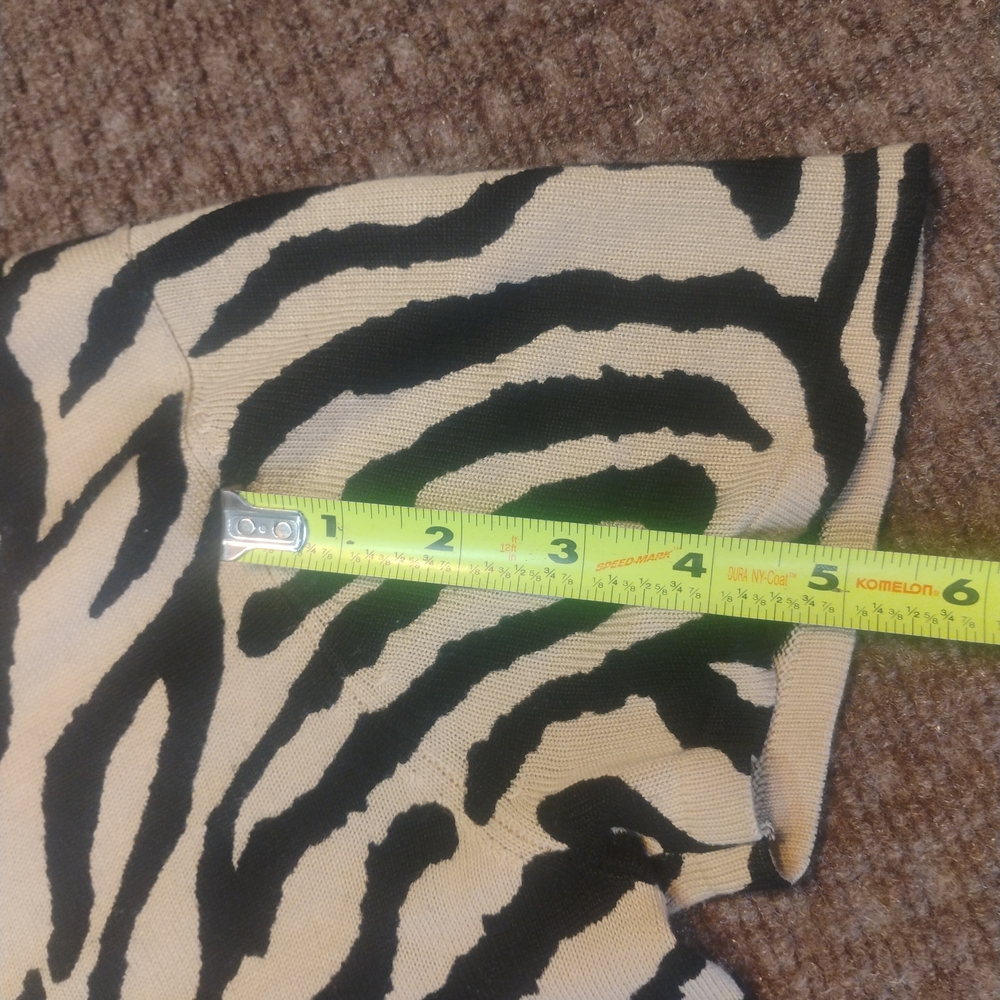 Zebra Print Short Sleeve Top Women’s Medium Crop Y2K Boho Retro Earthy 90s Earth - Picture 7 of 9